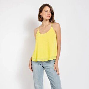 Swiss Dot Tank Top - Lemon